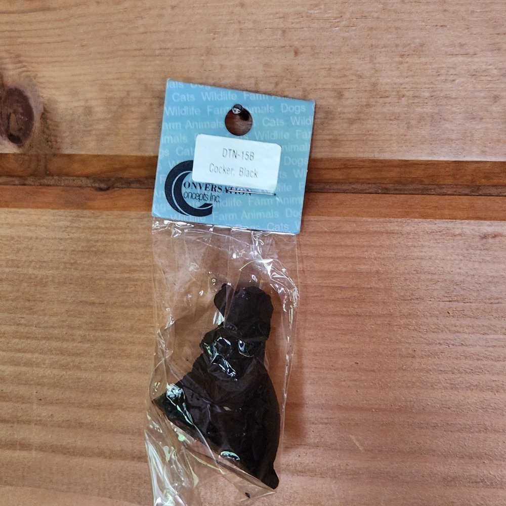 NEW‎ Conversation Concepts Tiny One Dog Figure Black Cocker Spaniel Vintage Doll